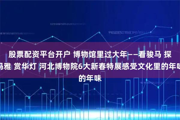 股票配资平台开户 博物馆里过大年——看骏马 探玛雅 赏华灯 河北博物院6大新春特展感受文化里的年味